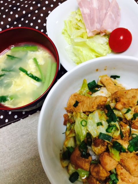 鶏ちゃん丼の献立