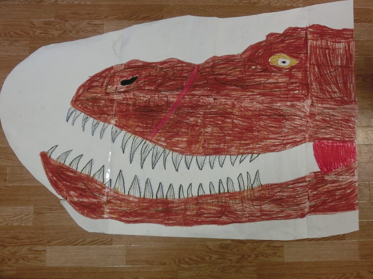ガオー 恐竜登場 息子が書いた大きな絵 苫米地式コーチング認定コーチ クボトオル 苫米地英人博士の子育て本をやってみた おとうちゃんと貝を愛する息子のブログ