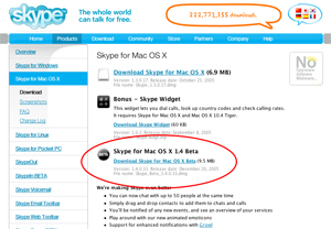 Skype for Mac OS X 1.4 Beta