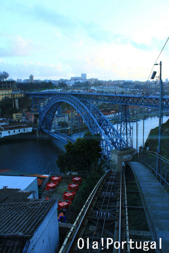 ケーブルカーから眺めるドン・ルイス１世橋