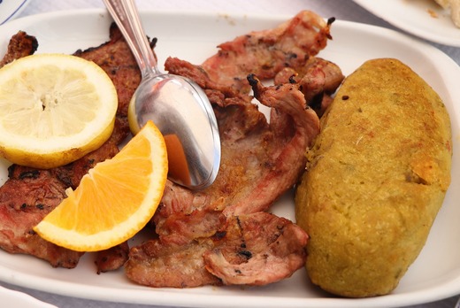 ポルトガル料理:Migas de espargos com carne