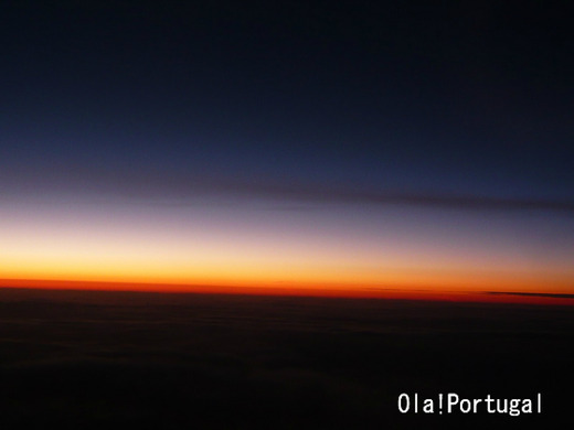ポルトガル旅行記:ポルトガルの機内からの夜景