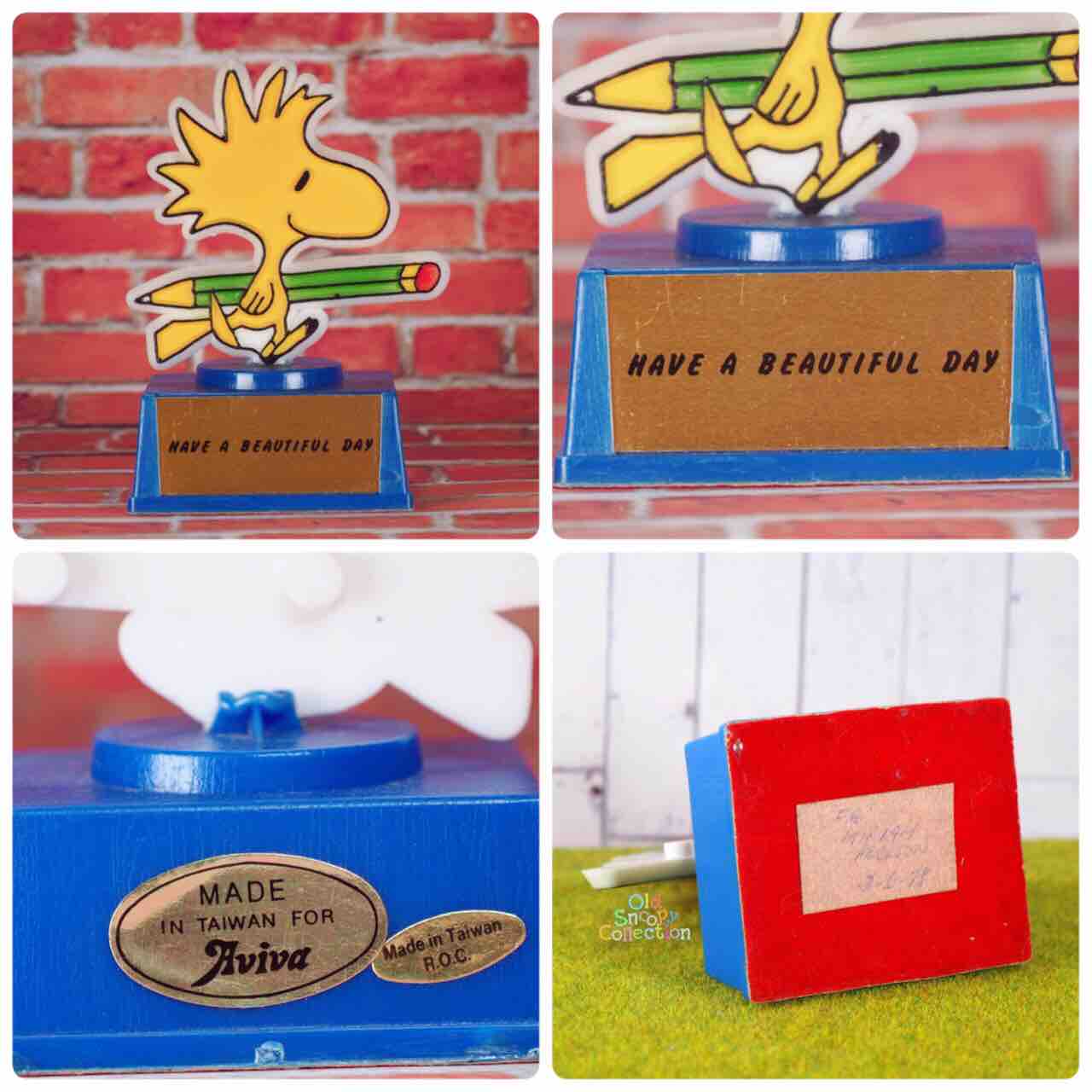 ビンテージ スヌーピー トロフィー 青台座 70s aviva トロフィー