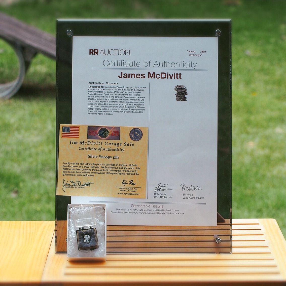 極上で極小 銀のスヌーピーのピン 1969アポロ9号 2 The Old Snoopy Collection