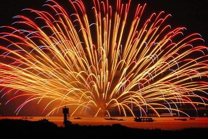 花火大会終了 小見川ライオンズクラブ