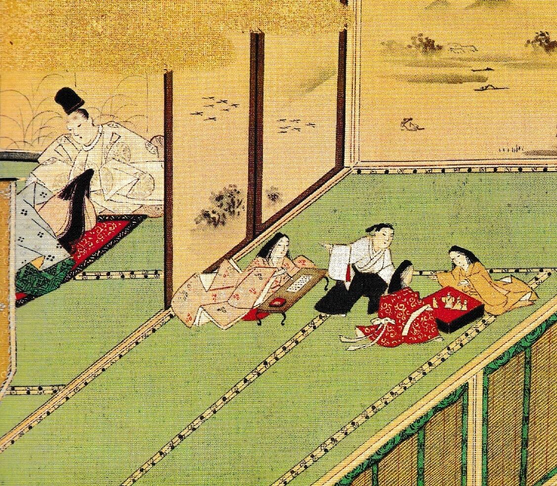 夕方、手紙を発見、夕霧、急いで女二の宮に返事の手紙を