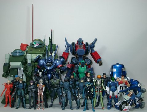 1/18サイズ比較集合写真feat.荒牧3大変形メカ