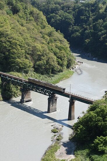 Ona3のきままに撮り鉄 本日の撮影 飯田線は 天竜峡大橋 そらさんぽ天竜峡 より撮影 その1