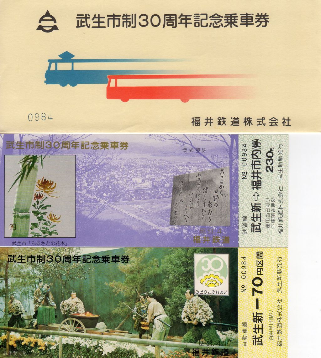 No160【京福電鉄】京福電鉄ポール電車、福井駅入場券、福井鉄道、(立席