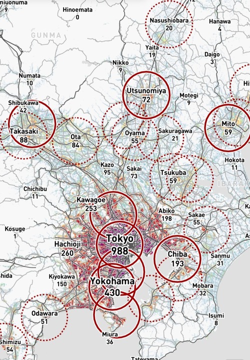 【朗報】「真の都会度が分かる地図」、作成されるｗｗｗｗ