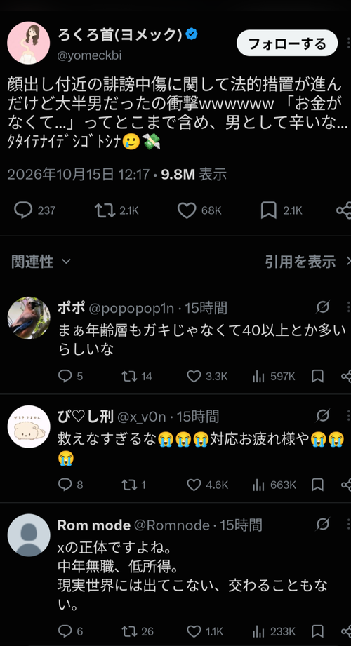 【悲報】人気YouTuberの嫁「誹謗中傷を開示した結果ｗｗｗｗ」