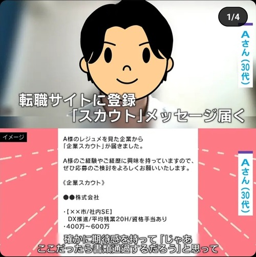 【悲報】転職サイトの「スカウト」、やってる感だけだったのがバレるｗｗｗｗ