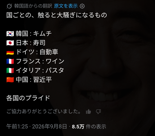 【悲報】外国人「国ごとの、触れると大騒ぎになるものがこれ」