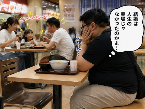 【画像】弱者男性「結婚は人生の墓場じゃなかったのかよ」