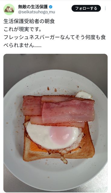 【画像】生活保護「これがわたしの朝食。これが現実です」(ﾊﾟｼｬｯ
