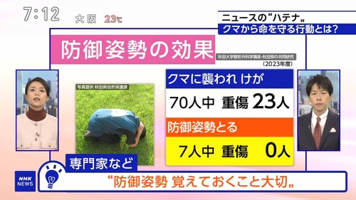 【朗報】クマに対する有効な「防御姿勢」、見つかる。お前らクマに遭遇したらこうしろ！！