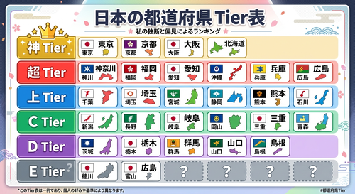 【画像】AIが作った「日本の都道府県」ランキング、めちゃくちゃで草ｗｗｗｗ