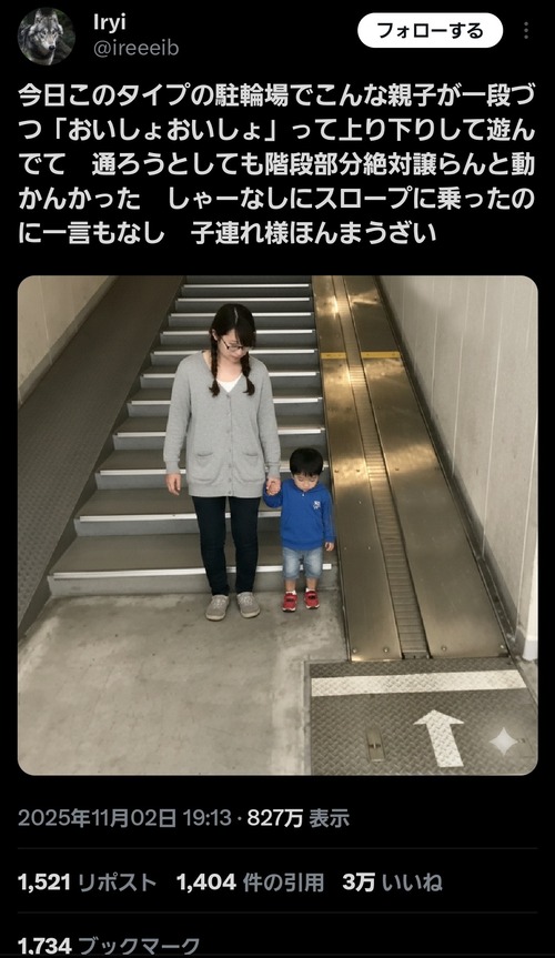 【悲報】日本人、階段昇り降りを練習する子連れ様にキレるｗｗｗｗ