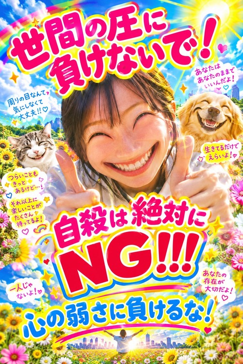 【画像】ネット民「死にたくなったらAIで自殺防止ポスター作るのおすすめ」→結果ｗｗｗｗ