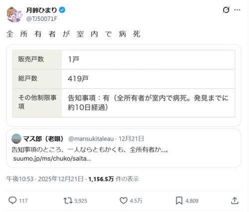 【画像】全所有者が死ぬマンション、発見されるｗｗｗｗ