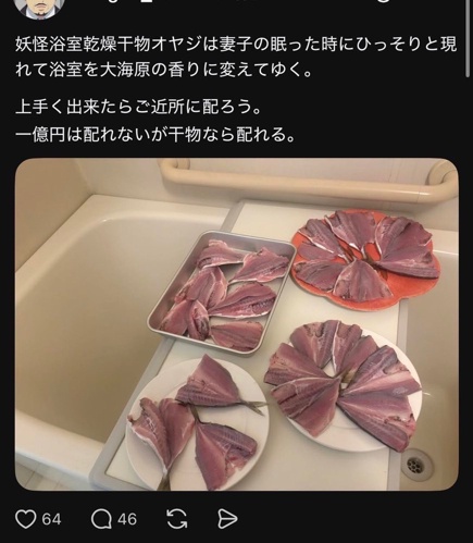 【画像】風呂の浴室乾燥で作られた干物、普通にうまそうｗｗｗｗ