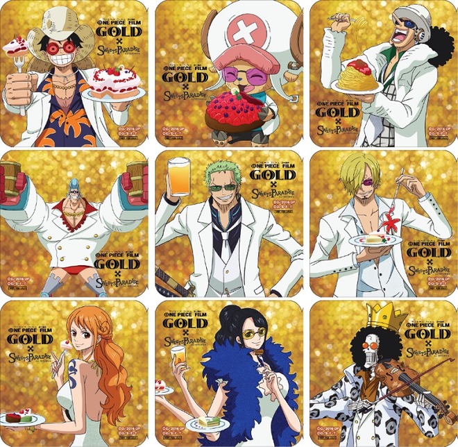 スイーツパラダイスで One Piece Film Gold コラボカフェが登場 オリジナルノベルティがもらえる 7月23日 土 ワンピースフィギュア Pop 予約 新作速報