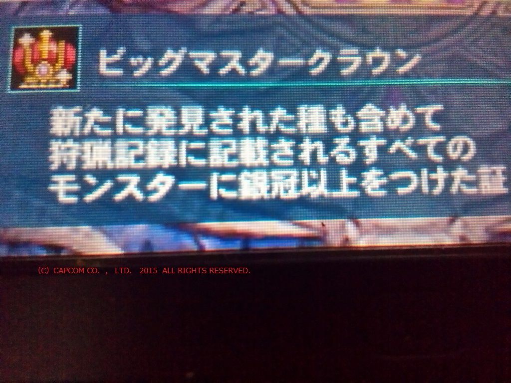 mh4g ビッグマスタークラウン あるゲーマーの慟哭 mh4g ビッグマスタークラウン あるゲーマーの慟哭