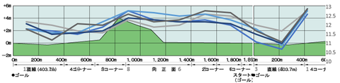 2025京都大賞典断面図入り5年ラップデータ