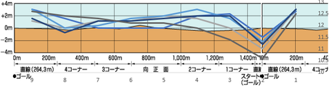2025エルムS断面図入り5年ラップデータ