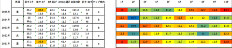 2026金鯱賞5年ラップデータ