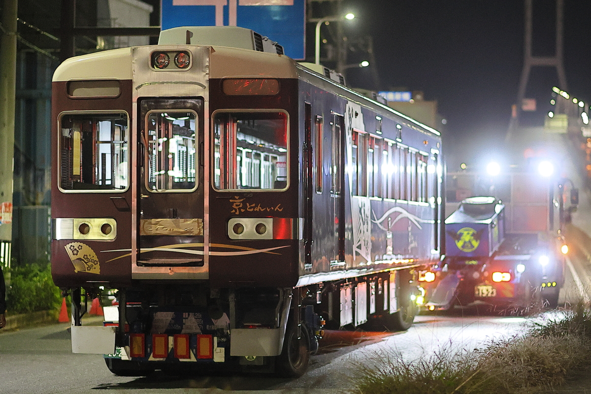 阪急6300系「京とれいん」6354号車 廃車陸送＠小倉商事前