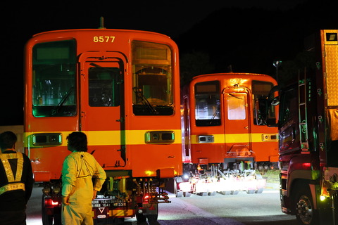 東武8000系8577F 蔵王RWへの譲渡陸送@萬世大路記念碑公園 : 支配人の