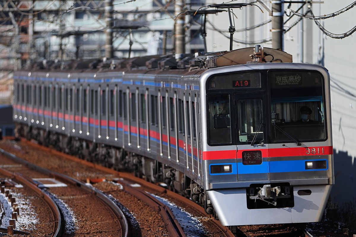 京成3700形3818Fの快速京成高砂ゆき＠京成関屋 : 支配人のたららんな日々♪