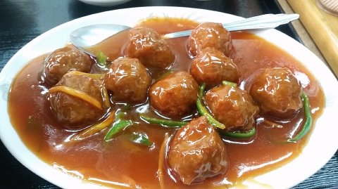 肉団子の甘酢あんかけ定食 : 支配人のたららんな日々♪