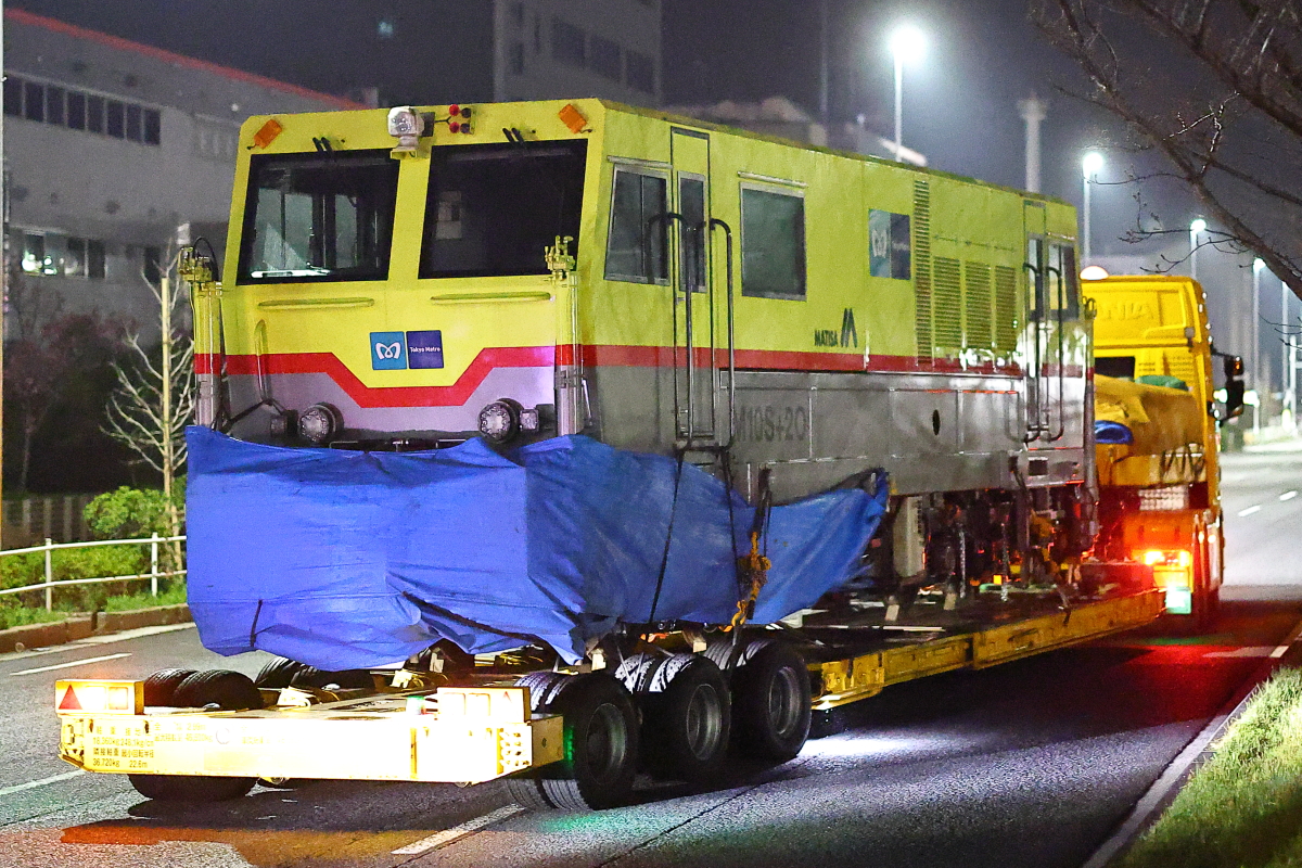 東京メトロ軌道検測車M10S+2O, MS0246 陸送@新木場 : 支配人のたららん