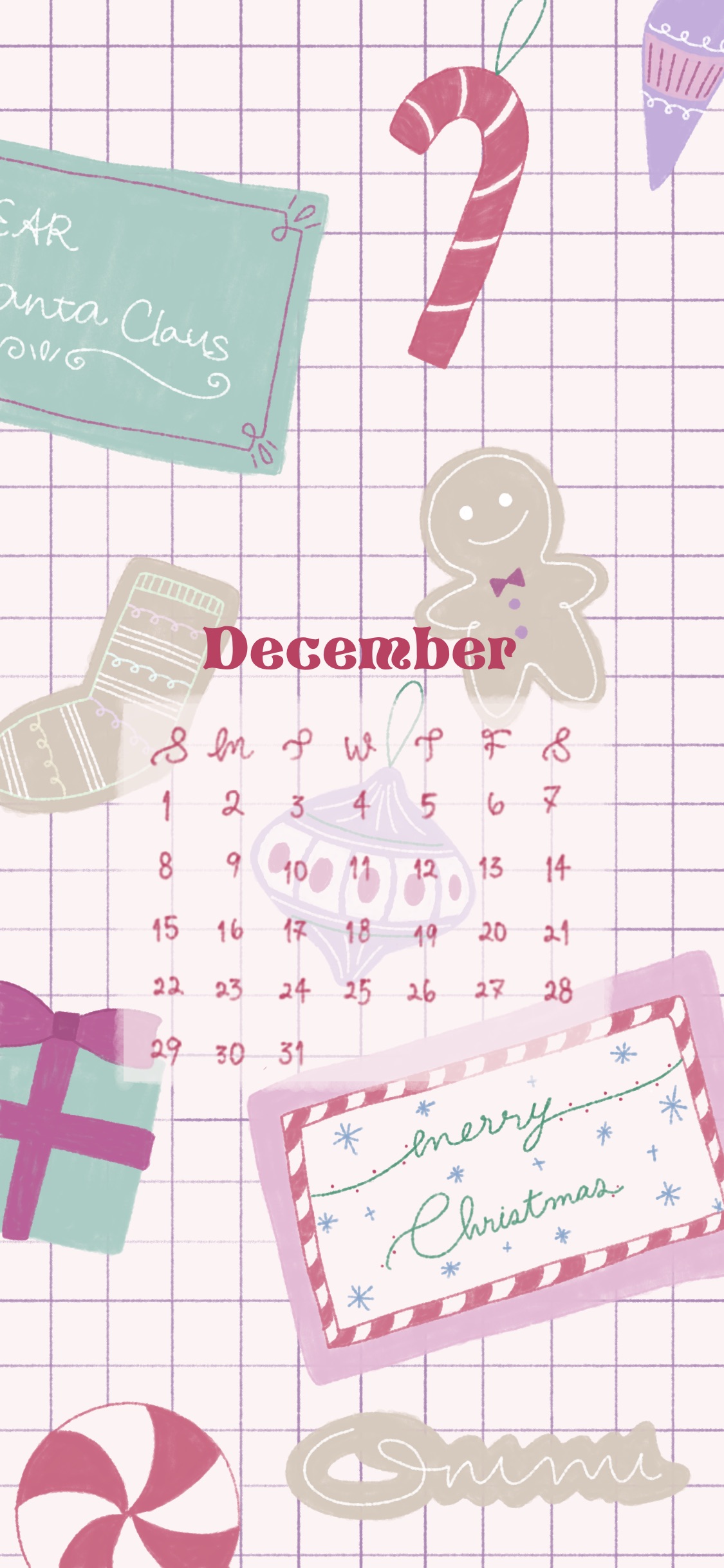 December Calendar 2024｜12月のカレンダー