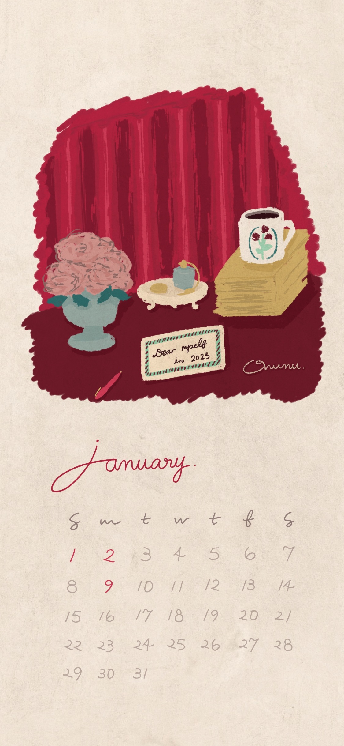 January Calendar 2023｜謹賀新年。1月のカレンダー