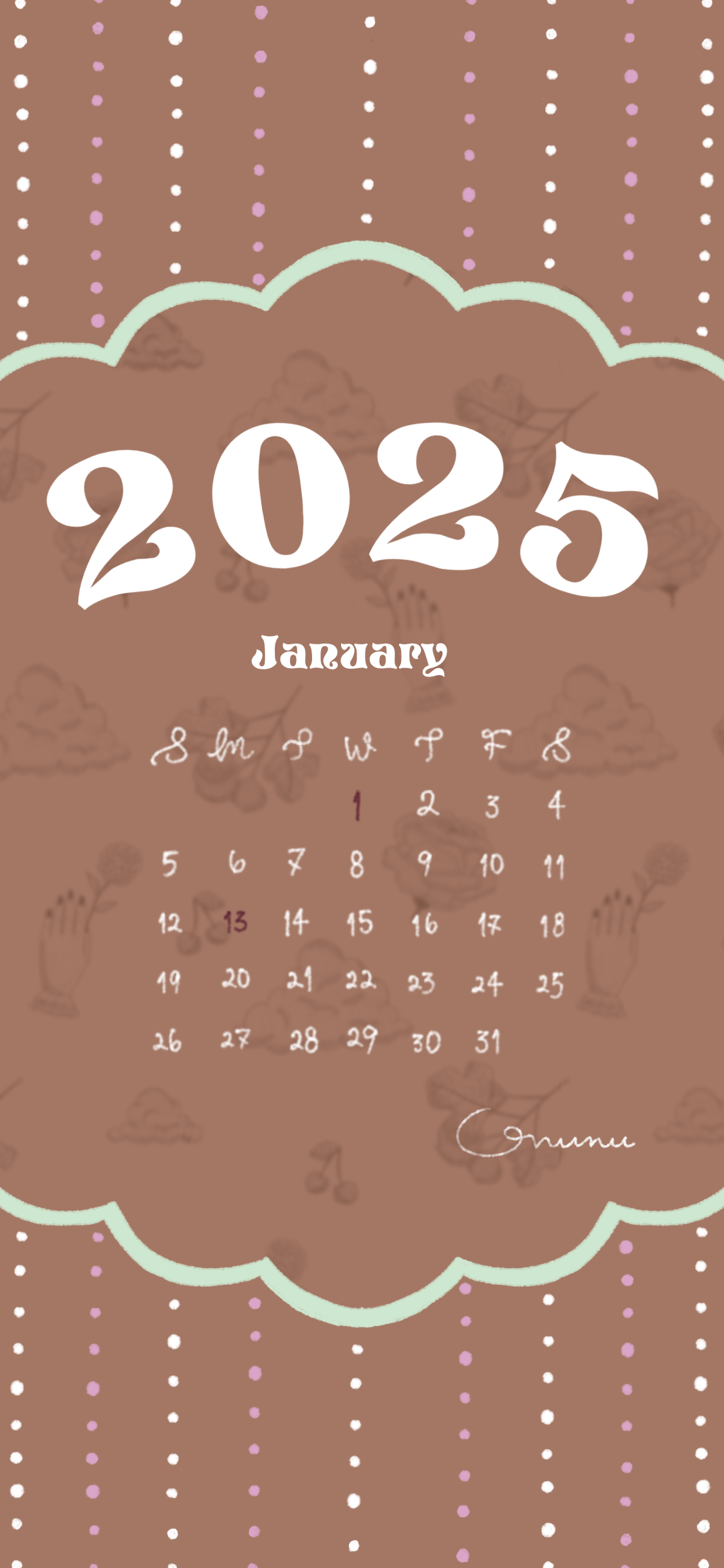 January Calendar 2025｜1月のカレンダー