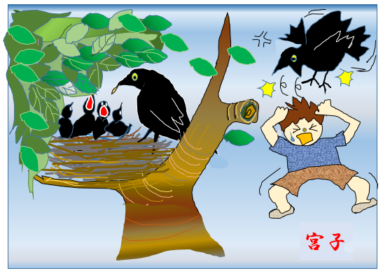 カラスの仕返し 栃木市おおひらpcクラブ イラストblog カラスの仕返し 栃木市おおひらpcクラブ イラストblog