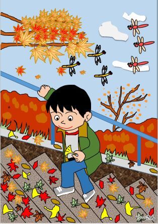 石段の落葉 栃木市おおひらpcクラブ イラストblog