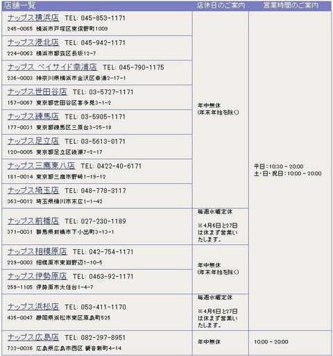 NAPS 店舗一覧