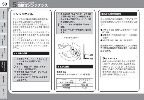 オイル量の点検方法
