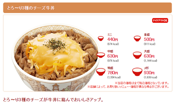 とろ〜り3種のチーズ牛丼