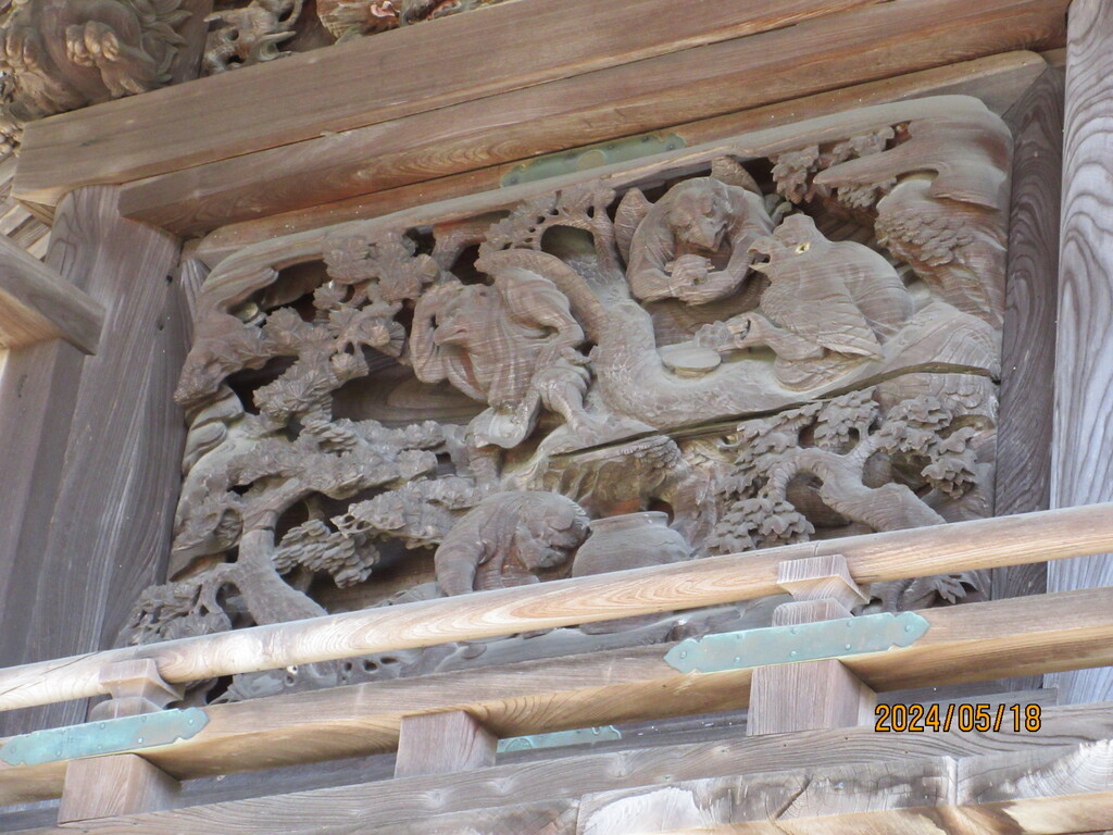 収穫を喜ぶケルビム（子どもの天使）壁彫刻 彫像/ レリーフ 教会 祭壇