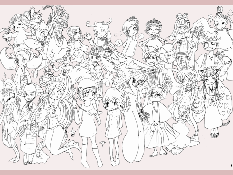 近畿圏内ゆるキャラ擬人化大集合絵 Oops Uhi Ho