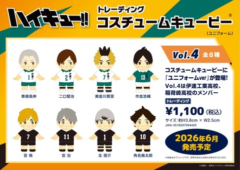 ハイキュー!! コスチュームキューピー（ユニフォーム）Vol.4 : アニメ