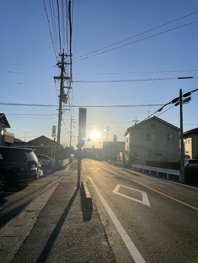 冬の朝の景色。