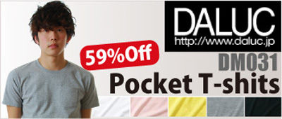 DALUC メンズポケット付きTシャツ