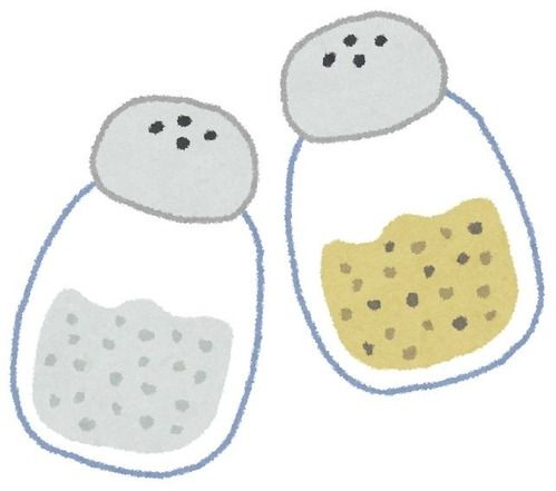 レシピ「塩、こしょうは適量」ワイ「適量　何グラム・・・っと」
