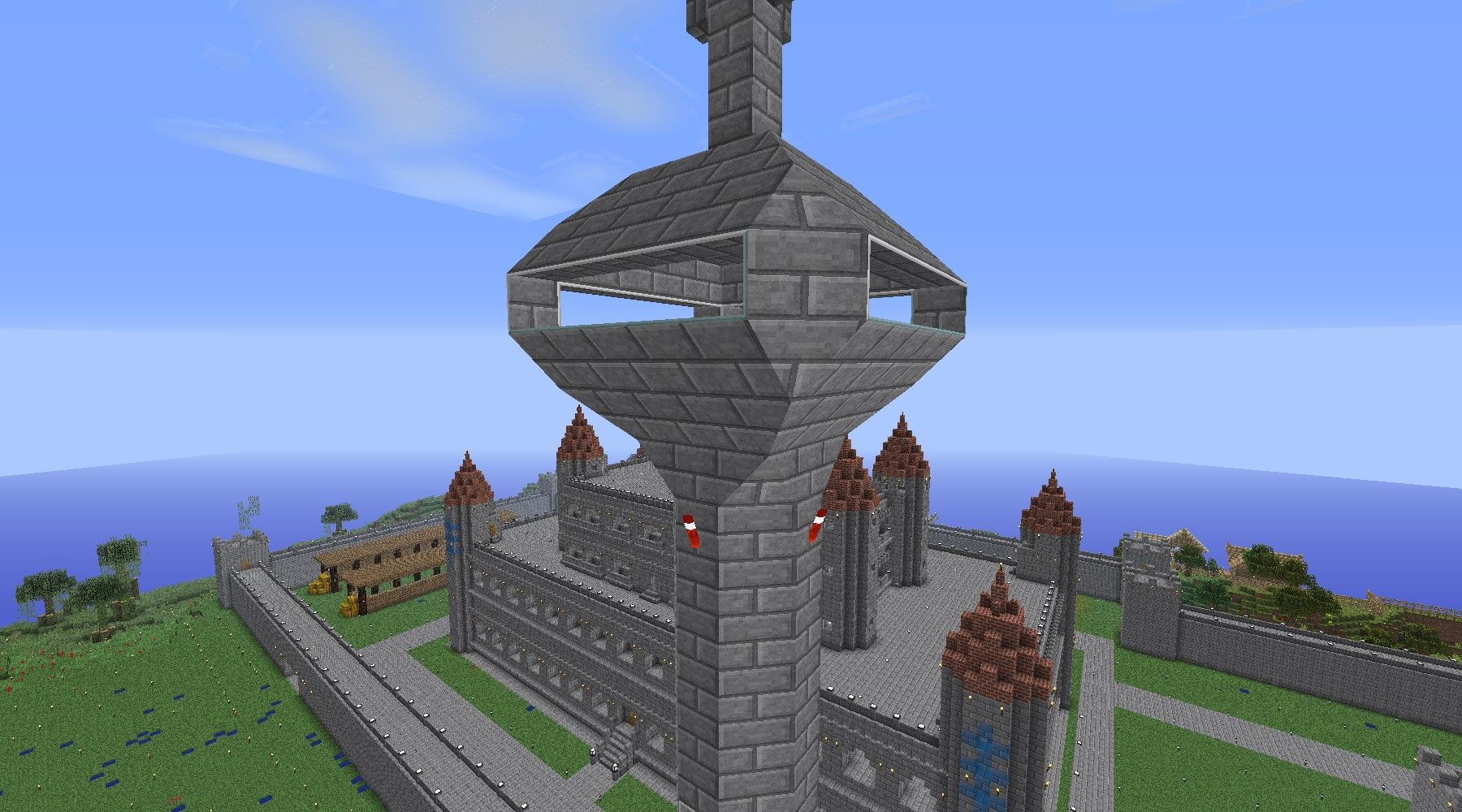スポーンポイントに見張り塔を建てる Minecraftチラシの裏